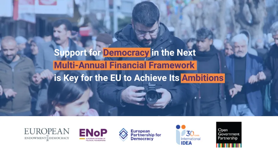 Imagen de la declaración conjunta sobre el apoyo de la UE a la democracia.